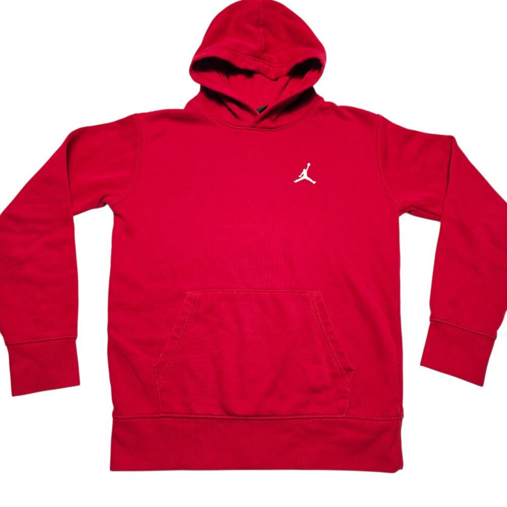 Air Jordan Hoodie Youth Red Pullover Athletic Sweatshirt Pockets Medium 10-12yrs